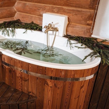Купель Polar Spa STANDART 79 овальная для 1 человека (термососна светлая)  фото - 8