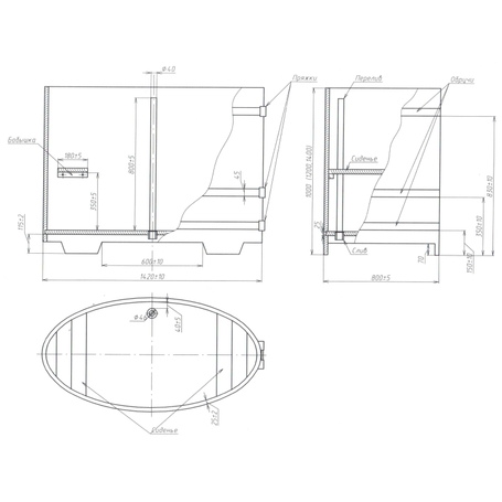 BentWood овальная из лиственницы (0,69х1,31 м.), h=1 м. Мореная Рустик купель фото  фото - 6