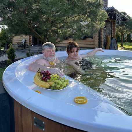 Купель Фурако Polar Spa ELITE 220 круглая с интегрированной печью для 6-8 человек (термососна темная) фото  фото - 10