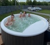 Купель Фурако Polar Spa ELITE 220 круглая с интегрированной печью для 6-8 человек (термососна темная) фото  фото - 12