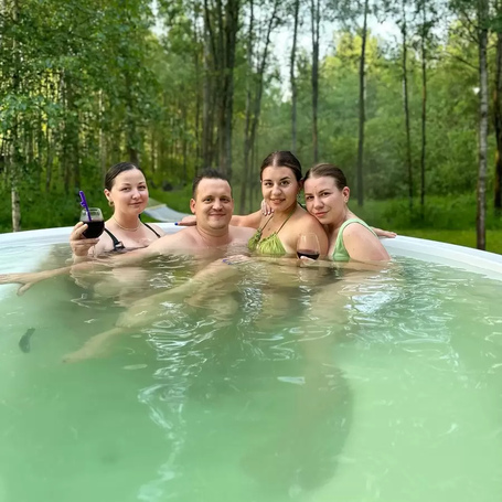 Купель Polar Spa ELITE 200 круглая с интегрированной печью для 2-4 человек (термососна светлая) фото  фото - 13