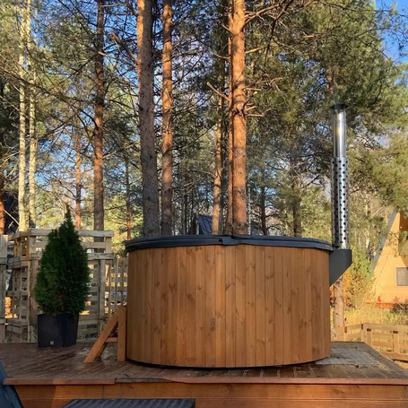 Купель Polar Spa ELITE 200 круглая с интегрированной печью для 2-4 человек (термососна светлая) фото  фото - 16