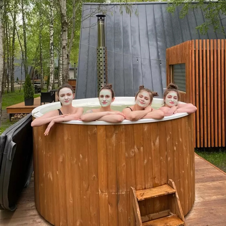 Купель Polar Spa ELITE 200 круглая с интегрированной печью для 2-4 человек (термососна светлая) фото  фото - 18