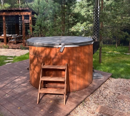 Купель Polar Spa ELITE 200 круглая с интегрированной печью для 2-4 человек (термососна светлая) фото  фото - 19