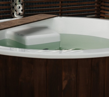 Купель Polar Spa ELITE 200 круглая с интегрированной печью для 2-4 человек (термососна светлая) фото  фото - 21