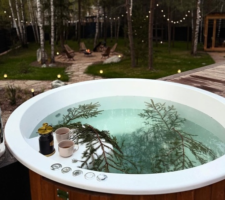 Купель Polar Spa ELITE 200 круглая с интегрированной печью для 2-4 человек (термососна темная) фото  фото - 19